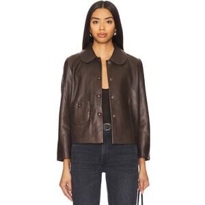 BA&SH Milos Leather Jacket - S Marron